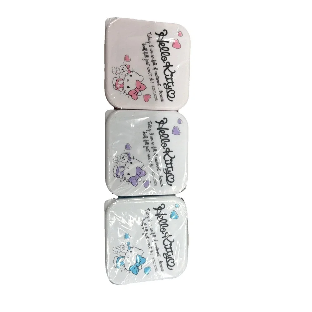 NWT Hello Kitty-Sanrio-Bento Lunch‎ Box-Food Case 3 Pack -L4inch╳W4inch╳D2inch